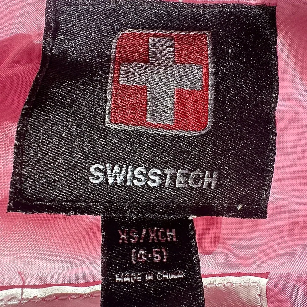 SwissTech Girls Snow Bib Pants XS (4–5) Pink‎ Adjustable Straps Pockets